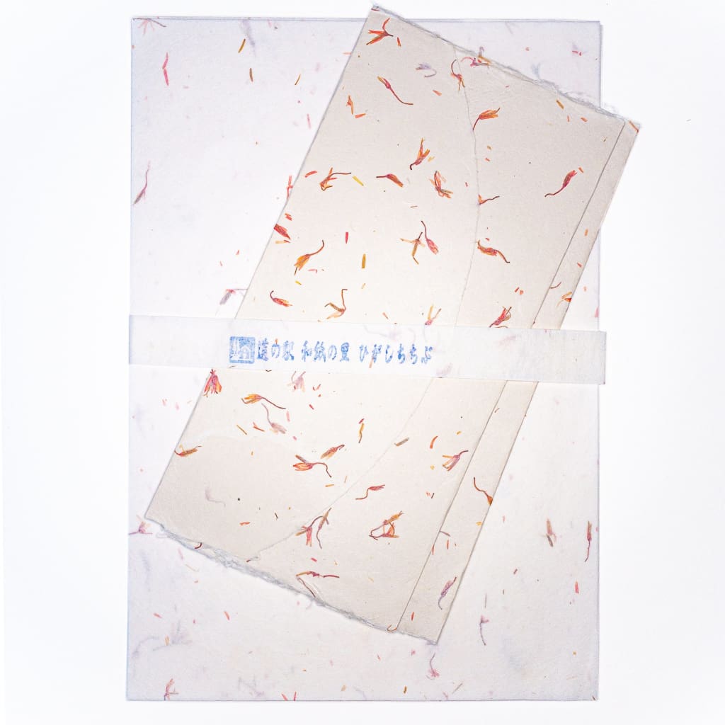 Handmade Safflower Petal Letter Set – Japan Stationery