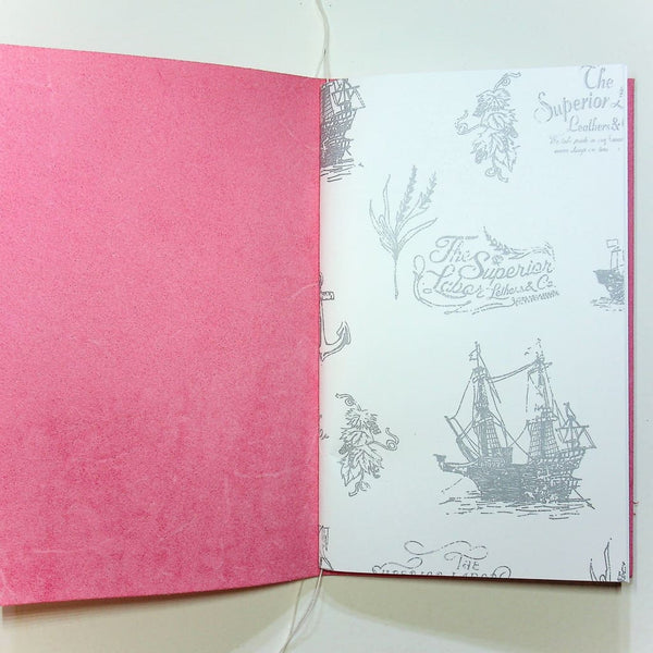 Pink Leather Handmade Notebook - notebooks Japanese Stationery