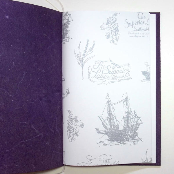 Purple Leather Handmade Notebook - notebooks Japanese Stationery