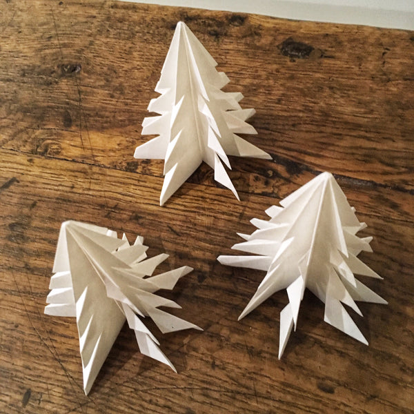 Origami Christmas Tree decorations made from washi paper