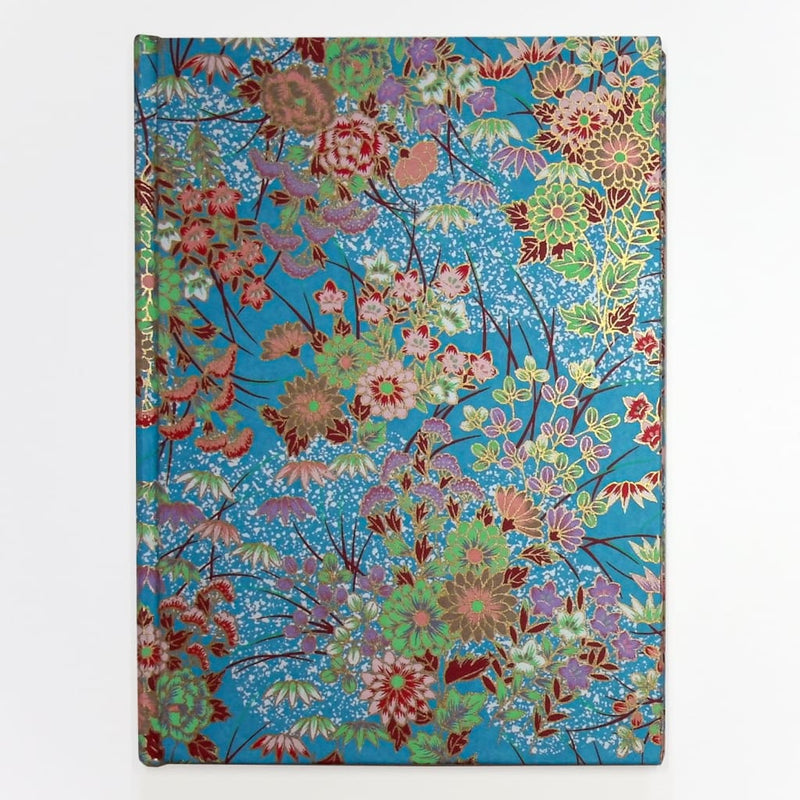 A5 Handmade Blue Floral Notebook - notebooks Japanese Stationery