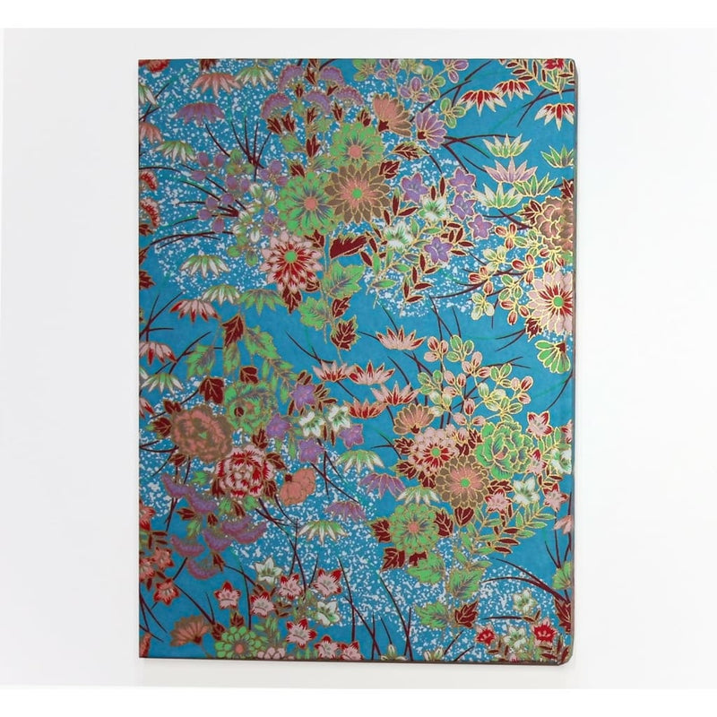 A5 Handmade Blue Floral Notebook - notebooks Japanese Stationery