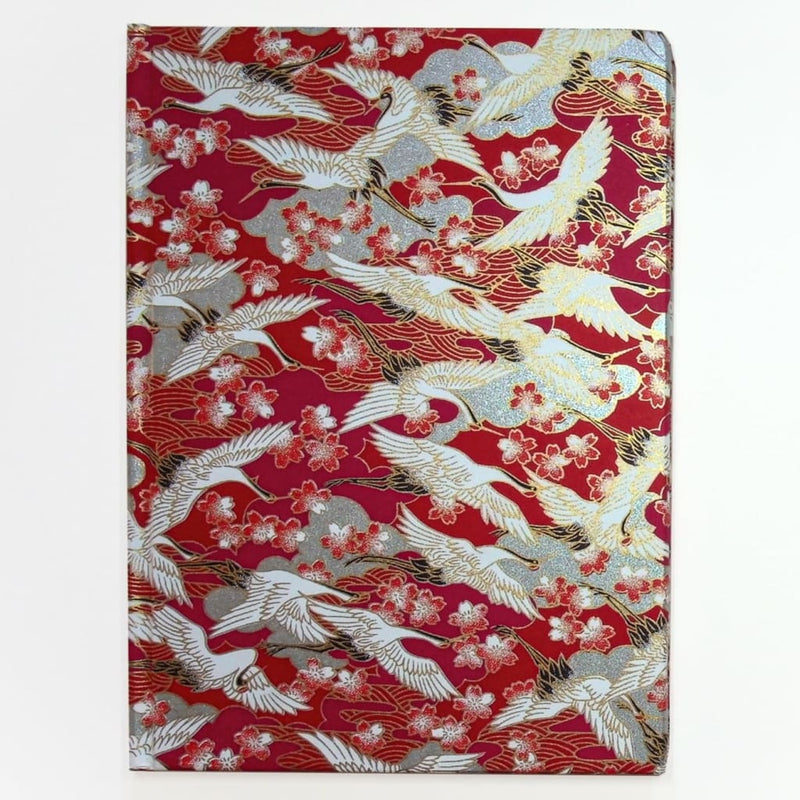 A5 Handmade Burgundy Crane Notebook - notebooks Japanese Stationery
