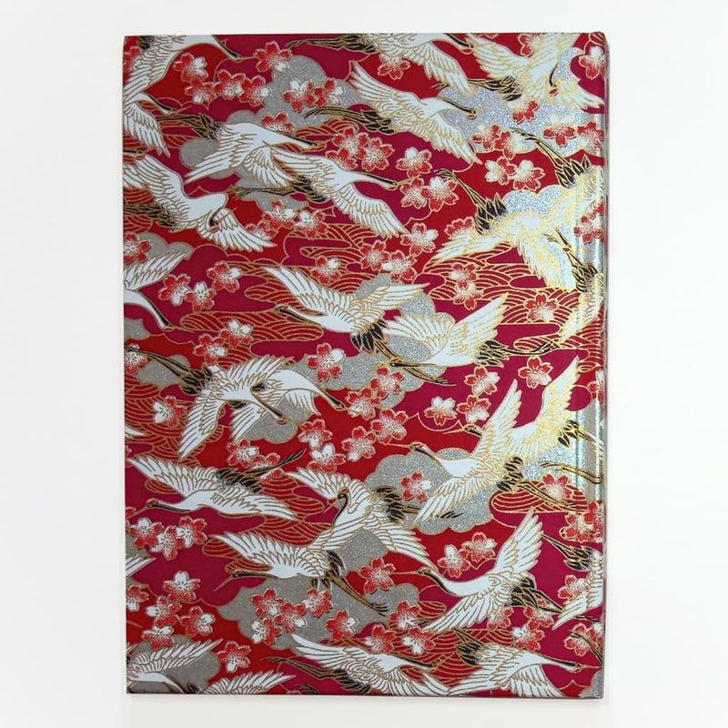 A5 Handmade Burgundy Crane Notebook - notebooks Japanese Stationery