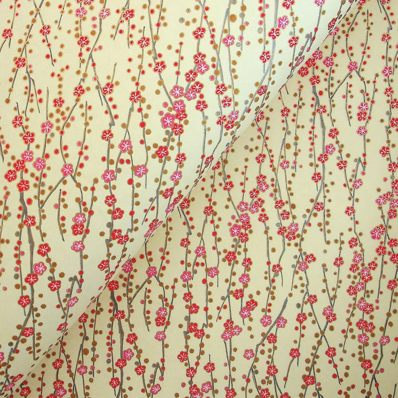 Blossom lines Printed Handmade Paper - 470mm x 620mm - paper Japanese Stationery