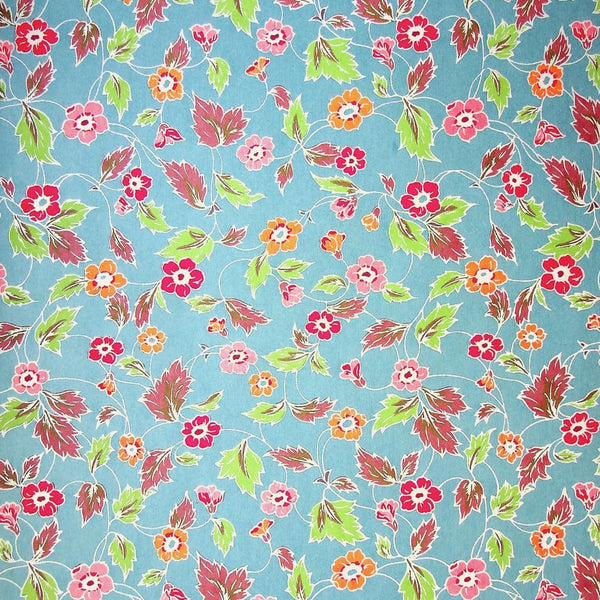 Blue Ditsy Floral Print - 470mm x 620mm - paper Japanese Stationery