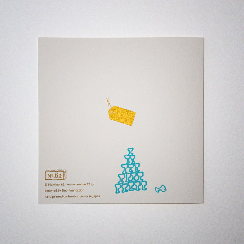 CHEERS Champagne. Hand printed Greeting Card - Cards Japanese Stationery