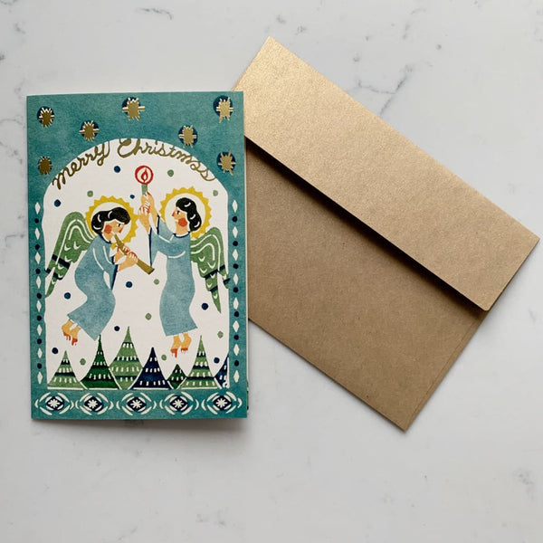 Christmas Japanese Katazome Greeting Card - Cards
