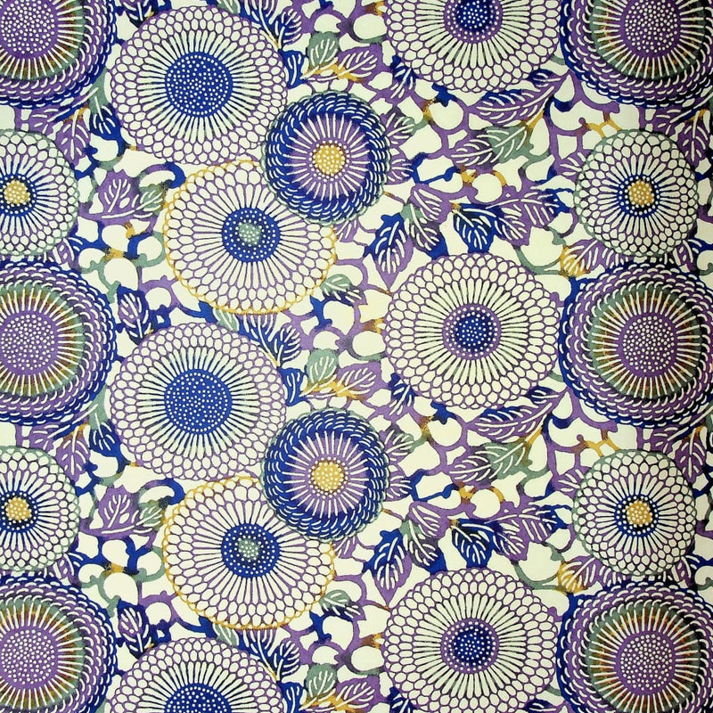 Chrysanthemum Purple Printed Paper - 470mm x 620mm - paper Japanese Stationery