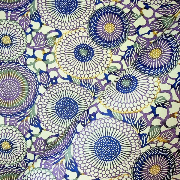 Chrysanthemum Purple Printed Paper - 470mm x 620mm - paper Japanese Stationery