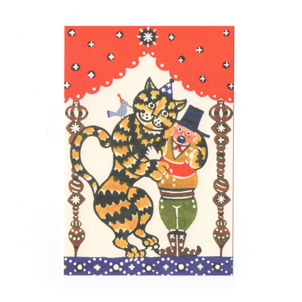 Circus Tiger Katazome Postcard - Cards Japanese Stationery