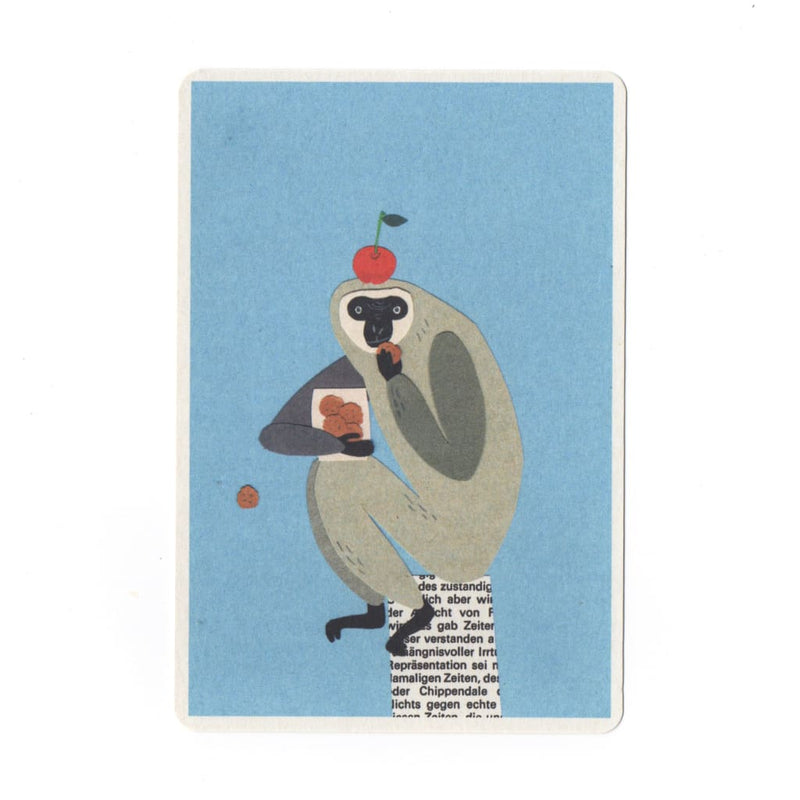 Cookie Monster Collage Print Postcard - Cards Japanese Stationery