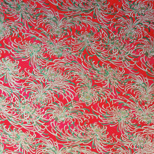 Frilly Deep Pink Floral Chiyogami Printed Paper - 470mm x 620mm - paper Japanese Stationery