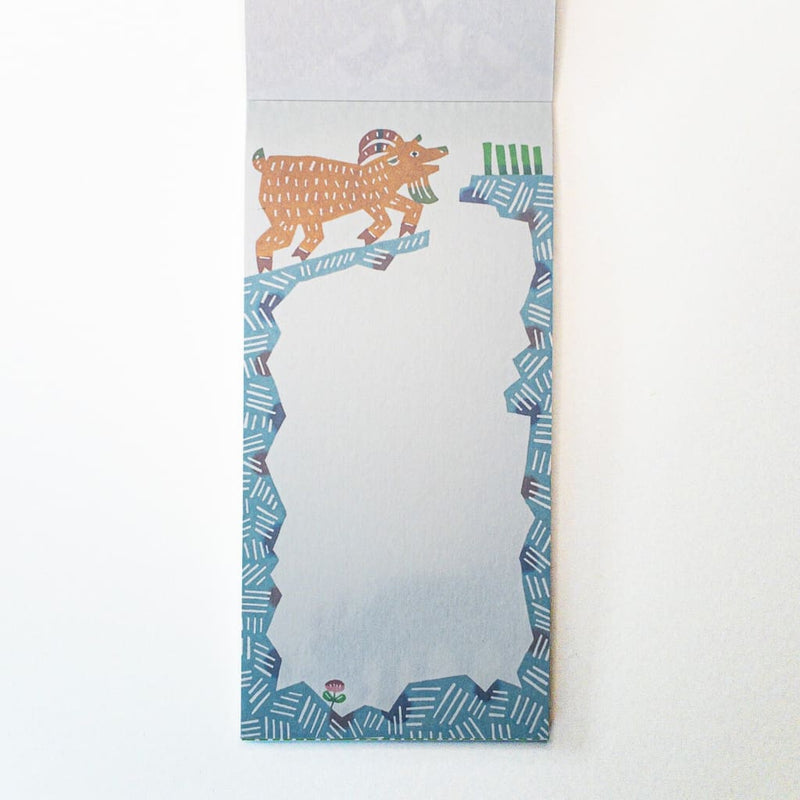 Goat Katazome print Memo Notepad. 20 Sheets - notebooks Japanese Stationery