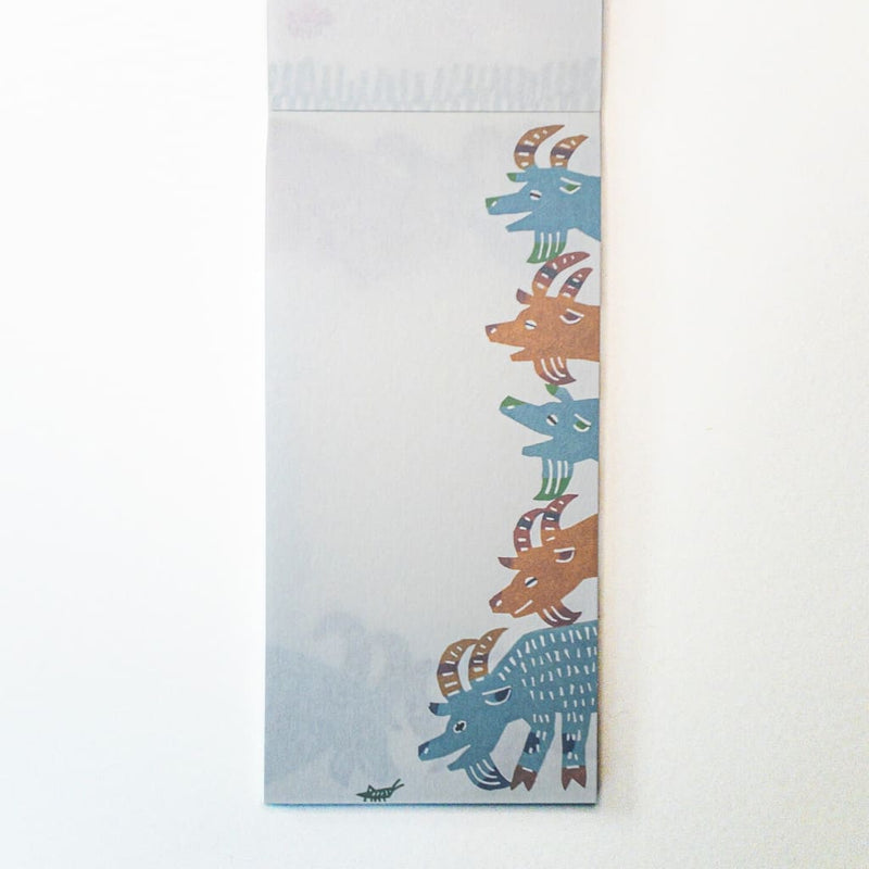 Goat Katazome print Memo Notepad. 20 Sheets - notebooks Japanese Stationery