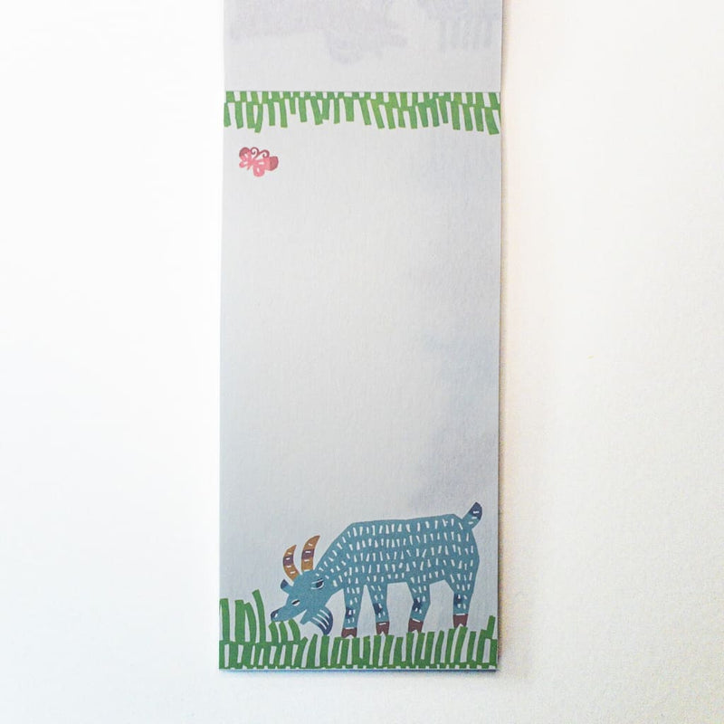 Goat Katazome print Memo Notepad. 20 Sheets - notebooks Japanese Stationery