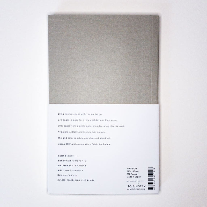 Grey A5 Notebook 272 Pages - notebooks Japanese Stationery