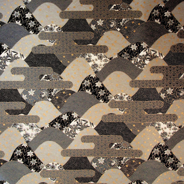 Grey Mountain Printed Handmade Paper - paper Japanese Stationery
