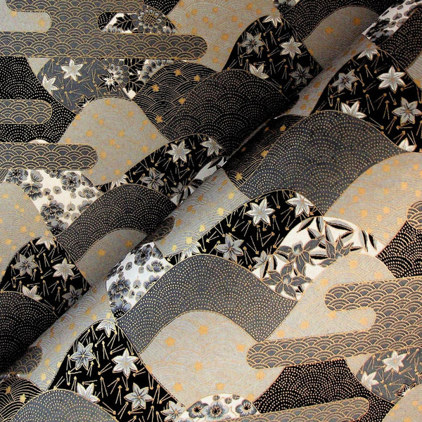 Grey Mountain Printed Handmade Paper - paper Japanese Stationery