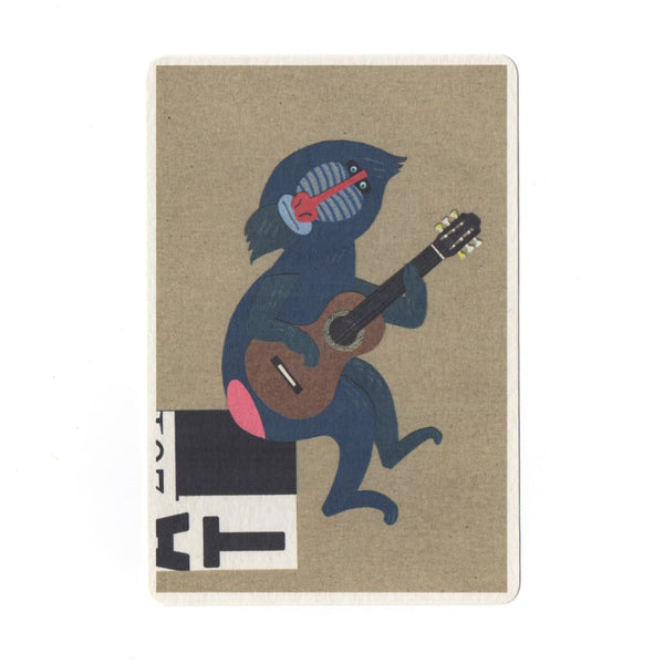 Guitar Player Collage Print Postcard - Cards Japanese Stationery