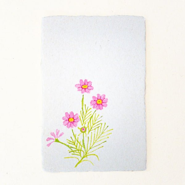Hand painted Cosmos Flower Postcard 20% OFF - Cards Japanese Stationery