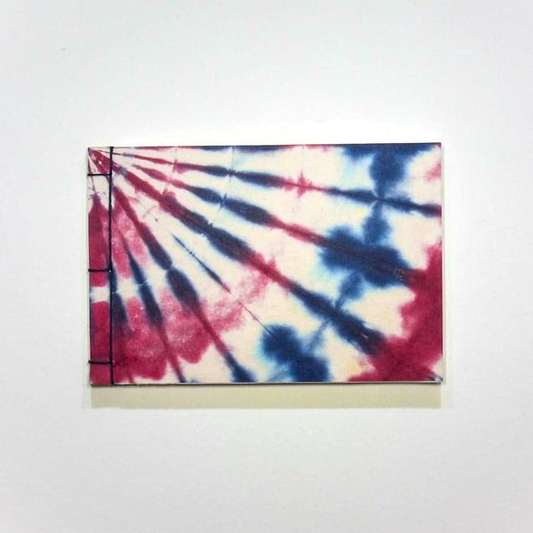 Handmade A6 Blue & Pink Shibori Notebook - notebooks Japanese Stationery