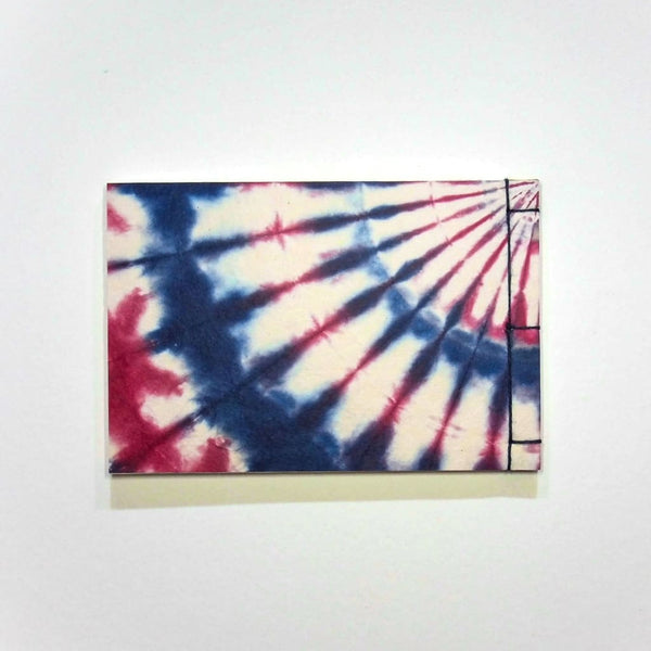 Handmade A6 Blue & Pink Shibori Notebook - notebooks Japanese Stationery