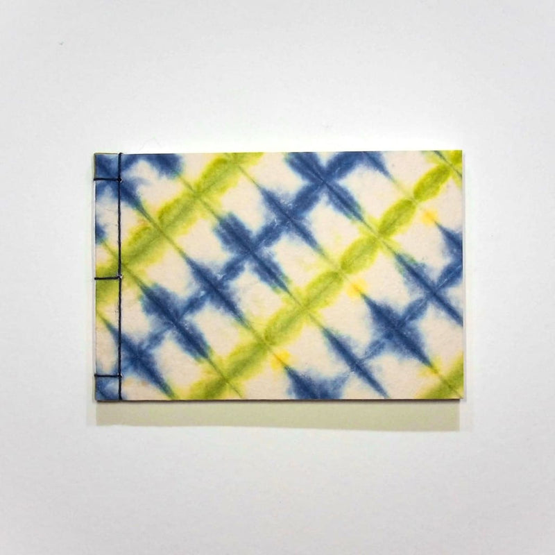 Handmade A6 Blue & Yellow Shibori Notebook - notebooks Japanese Stationery