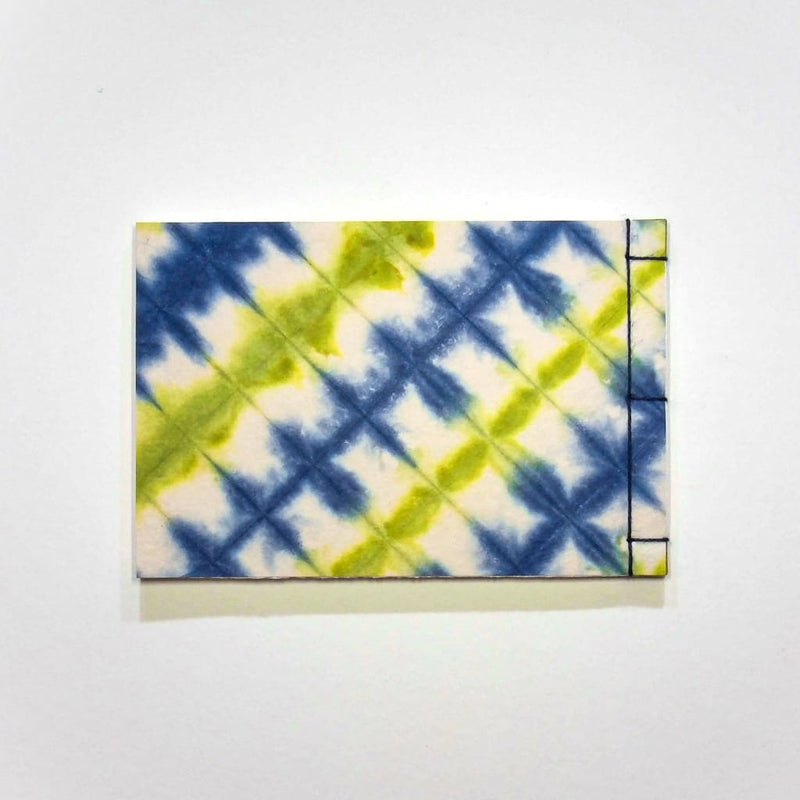 Handmade A6 Blue & Yellow Shibori Notebook - notebooks Japanese Stationery