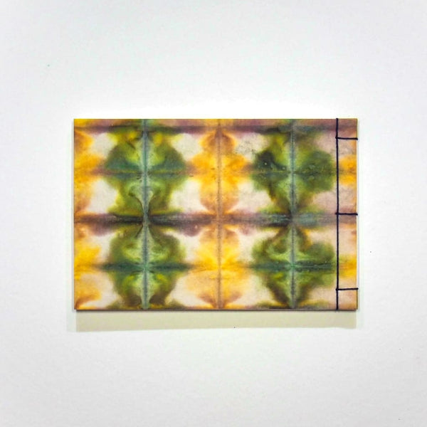 Handmade A6 Green & Yellow Shibori Notebook - notebooks Japanese Stationery