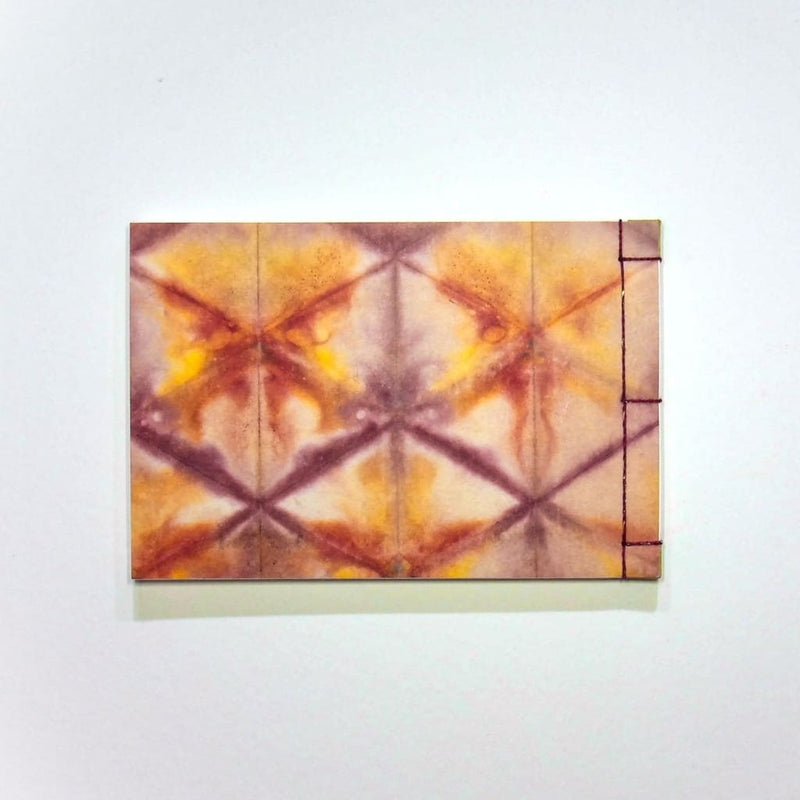 Handmade A6 Orange Shibori Notebook - notebooks Japanese Stationery
