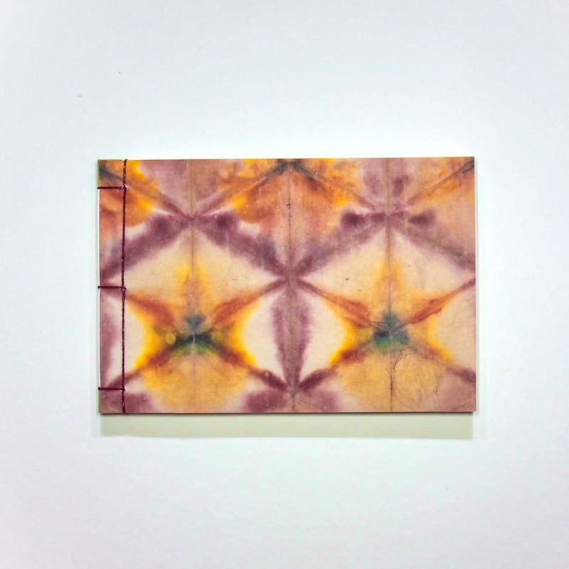 Handmade A6 Orange Shibori Notebook - notebooks Japanese Stationery