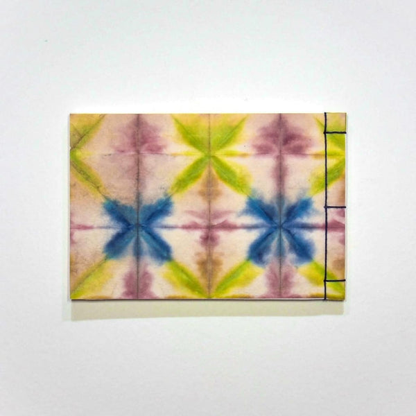 Handmade A6 Pink Green Blue Shibori Notebook - notebooks Japanese Stationery