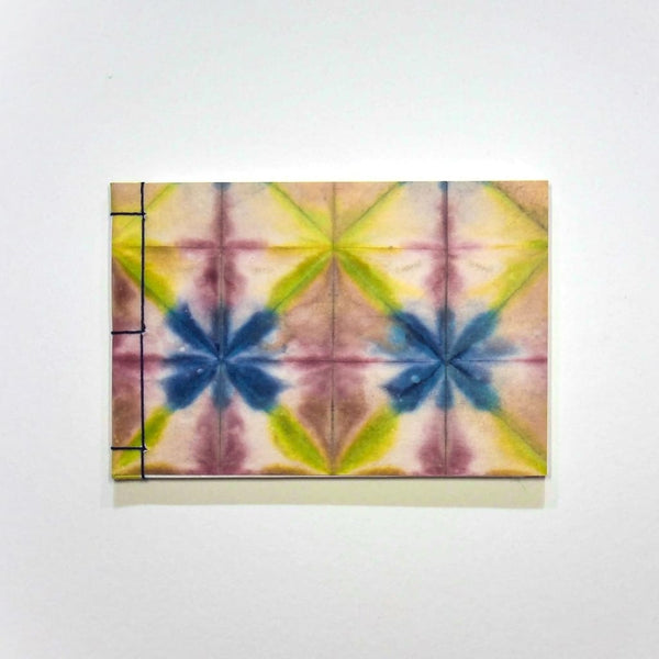 Handmade A6 Pink Green Blue Shibori Notebook - notebooks Japanese Stationery