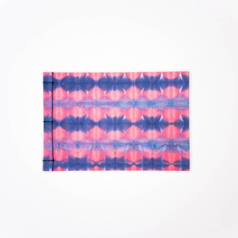 Handmade A6 Pink Wave Shibori Notebook - notebooks Japanese Stationery