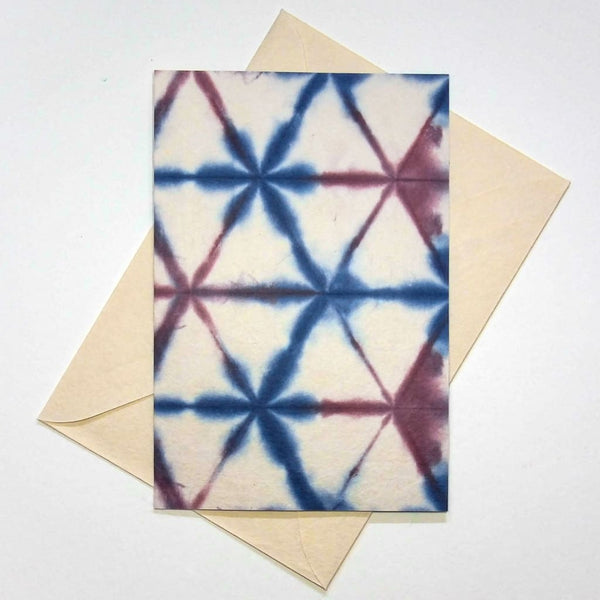 Handmade Blue Latice Greeting Card - Cards Japanese Stationery