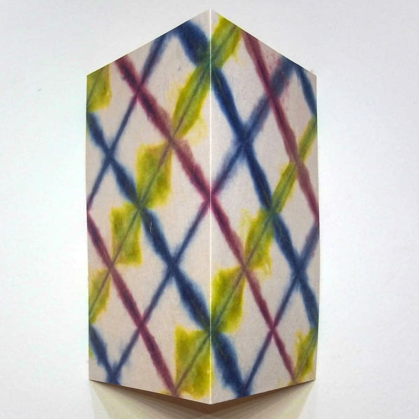 Handmade Blue Multi Latice Greeting Card - Cards Japanese Stationery