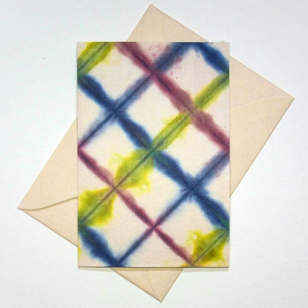 Handmade Blue Multi Latice Greeting Card - Cards Japanese Stationery