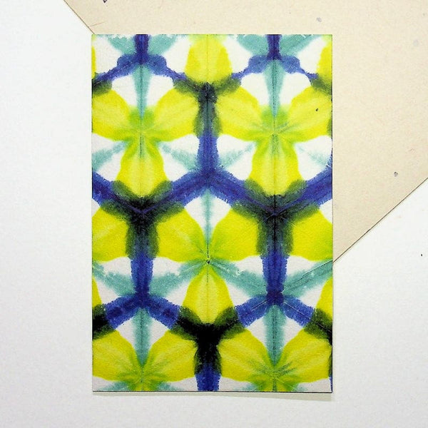 Handmade Blue & Yellow Greeting Card - Cards Japanese Stationery