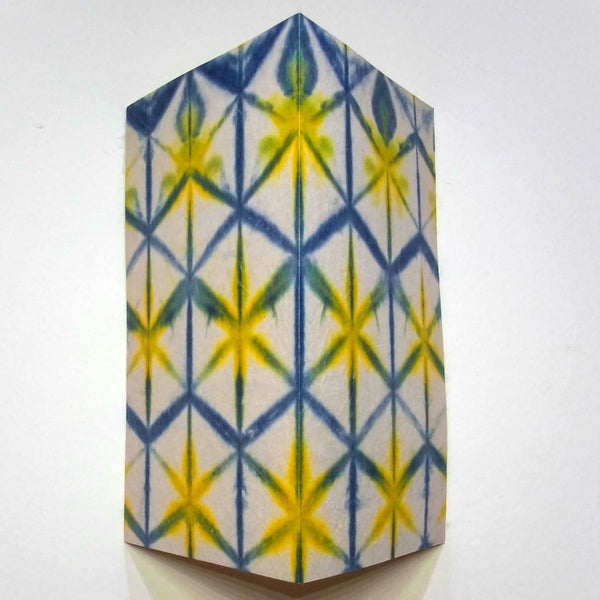 Handmade Blue & Yellow Latice Greeting Card - Cards Japanese Stationery