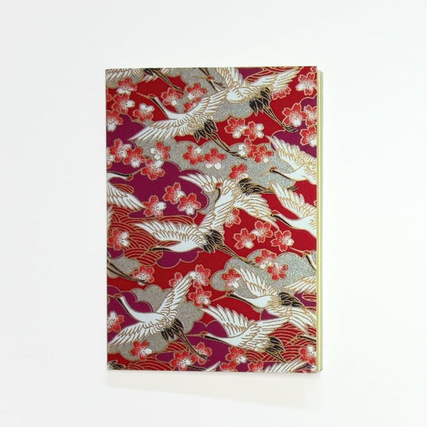 Handmade Burgundy Crane Pocket Notebook - notebooks Japanese Stationery