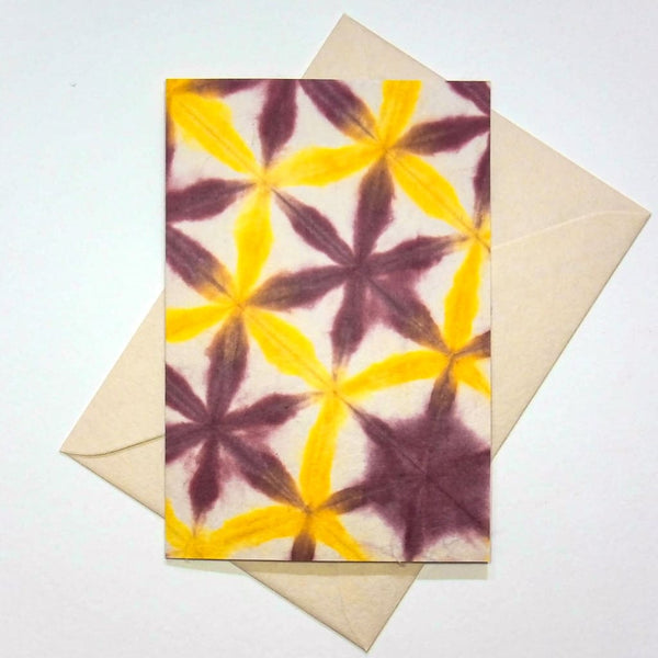 Handmade Burgundy Latice Greeting Card - Cards Japanese Stationery