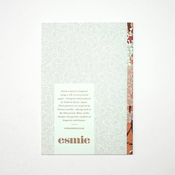 Handmade Chiyogami Orange Blossom Tree Greeting Card - Cards Japanese Stationery