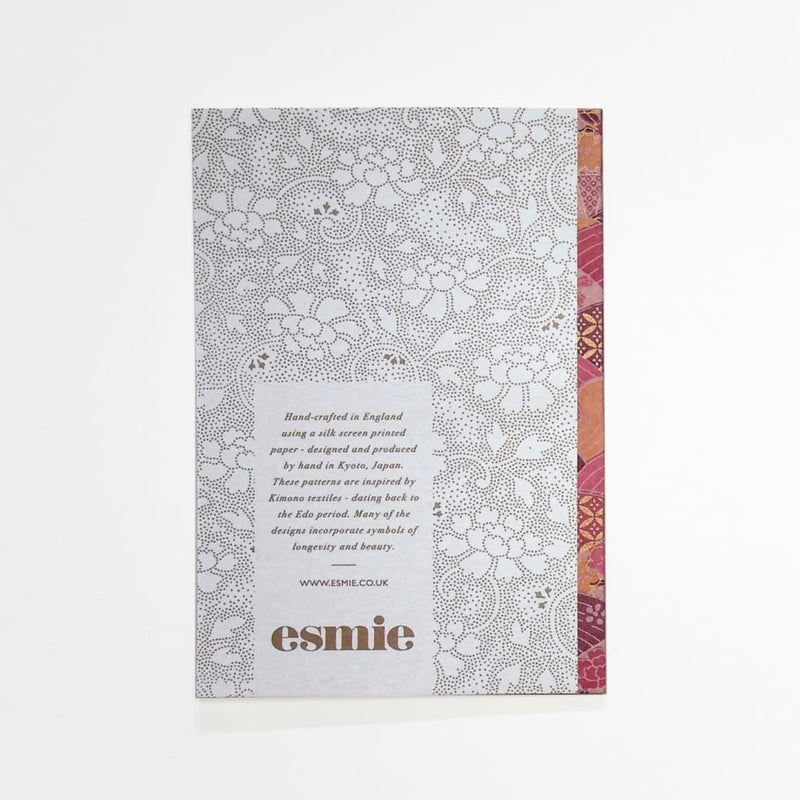 Handmade Chiyogami Pink Geometric Greeting Card - Cards Japanese Stationery