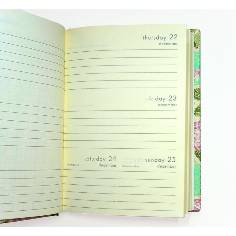 Handmade Green Floral Diary 2023 - notebooks Japanese Stationery