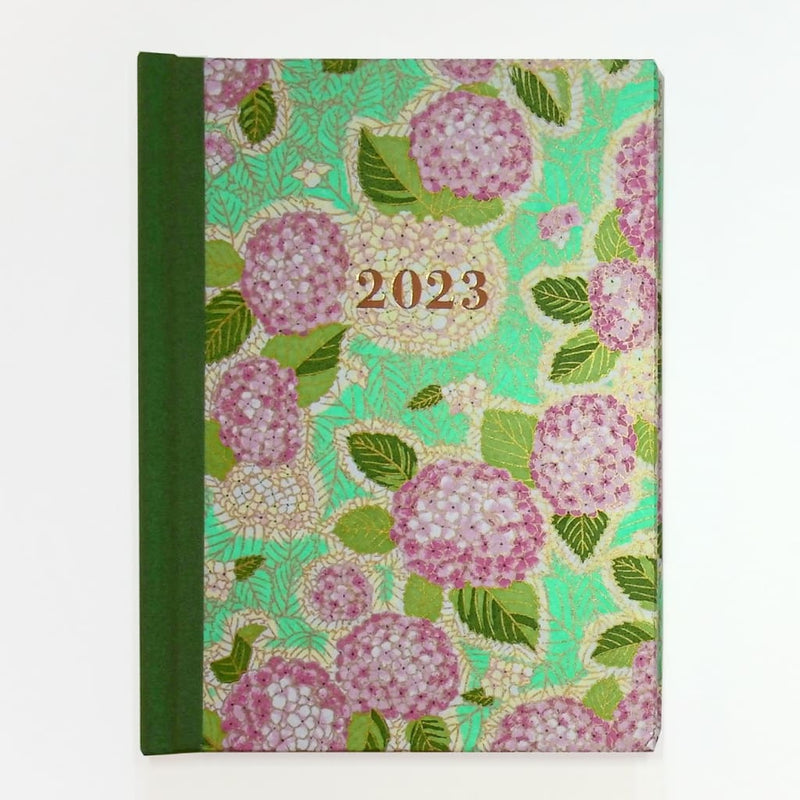 Handmade Green Floral Diary 2023 - notebooks Japanese Stationery