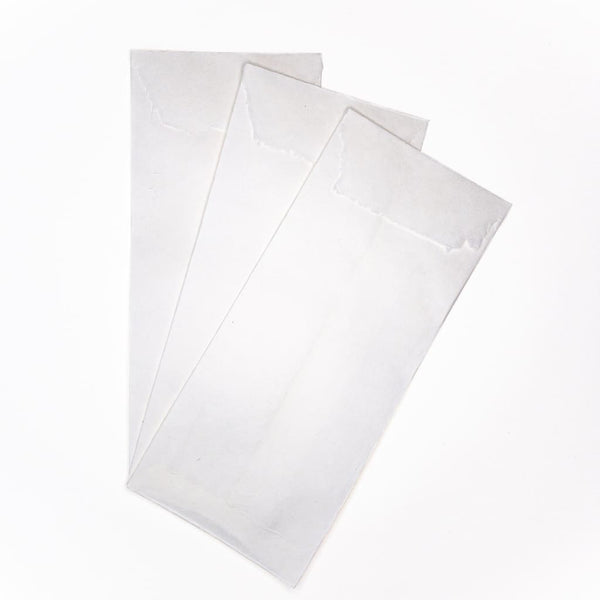 Handmade Inshu White Washi Envelopes. Set of 10. - Envelope Japanese Stationery
