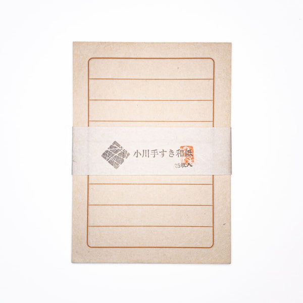 Handmade Letter paper with Stamped Lines. 25 Sheets - Letter Papers Japanese Stationery