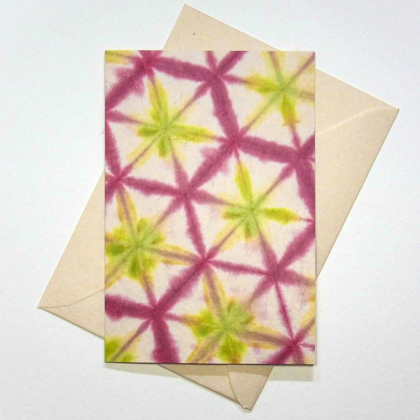 Handmade Pink Latice Greeting Card - Cards Japanese Stationery