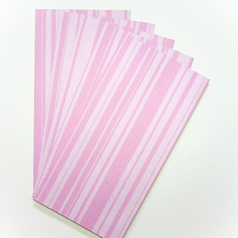 Handmade Pink Striped Envelopes. Set of 5. - Envelope Japanese Stationery